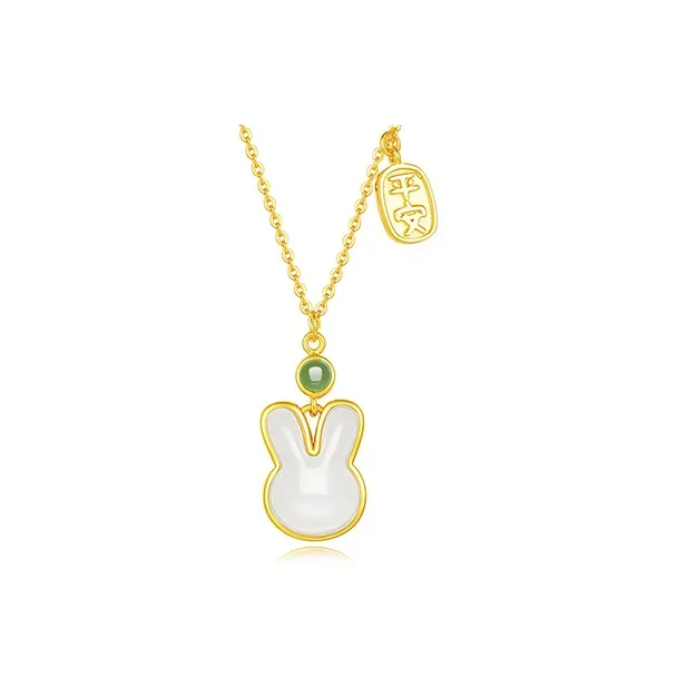 DAISY BEAUTY Necklaces Pale Greenish White Jade Women's
