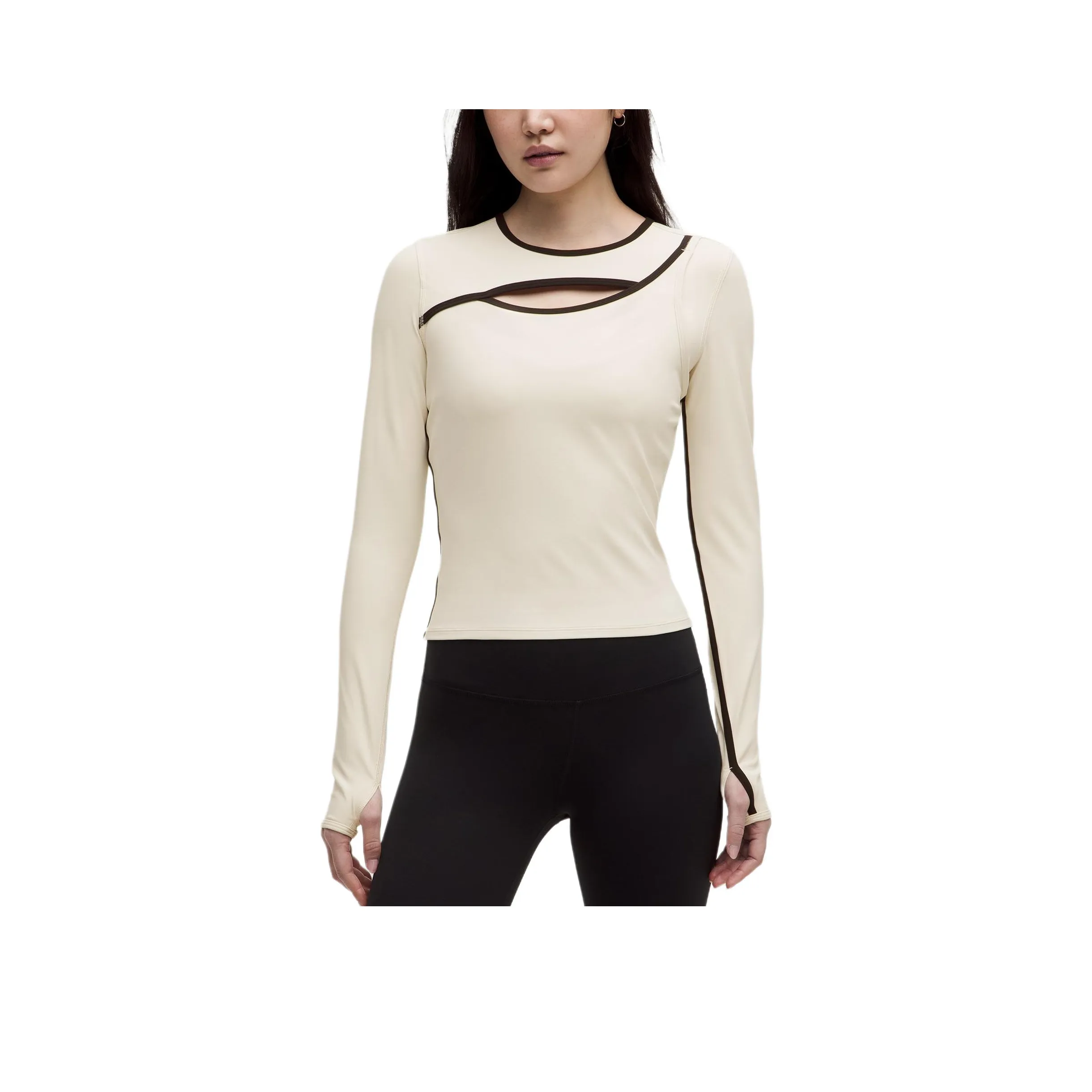 Lululemon Nulu™ T Shirt Women's Light Ivory/black