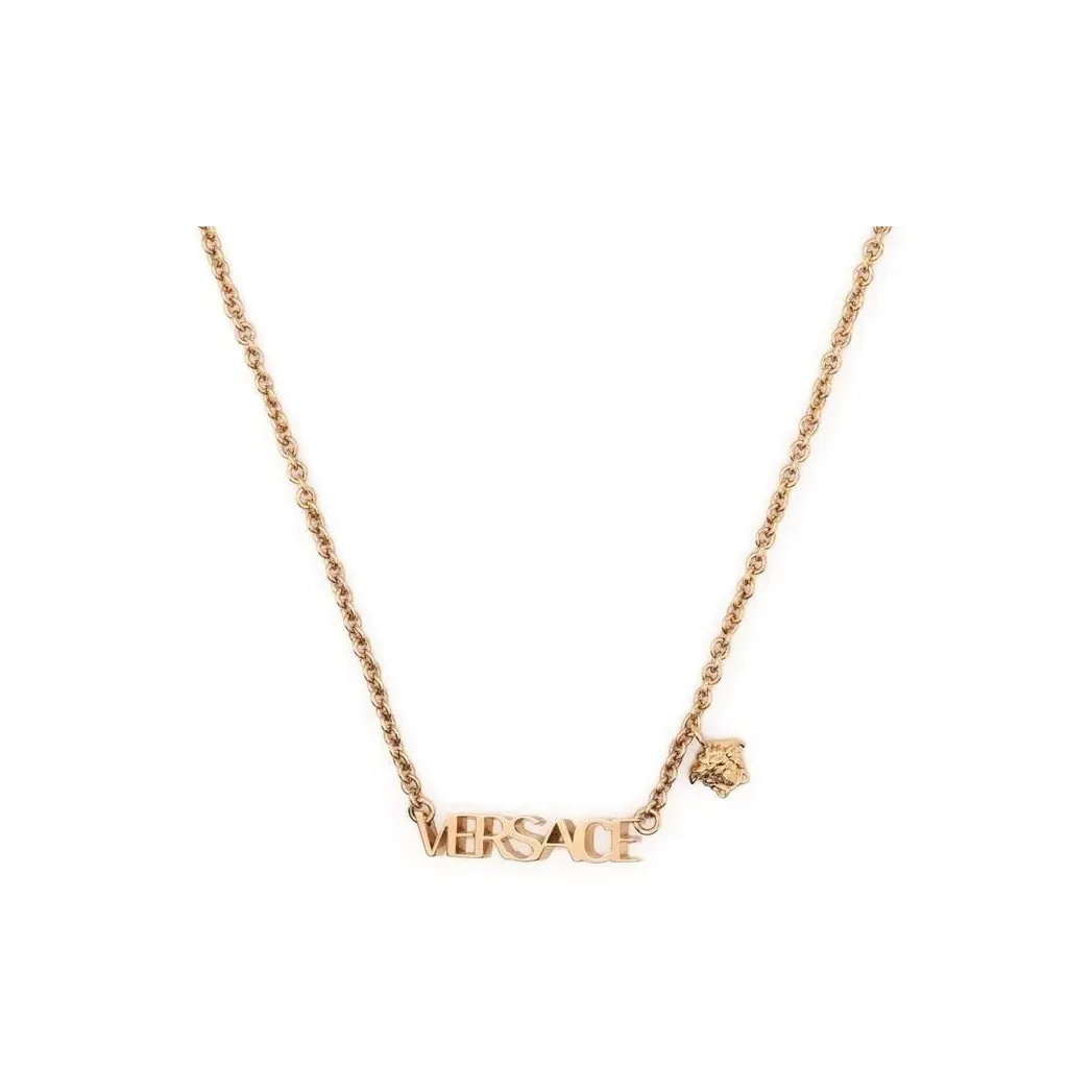 VERSACE Medusa Head Logo Charm Chained Necklace