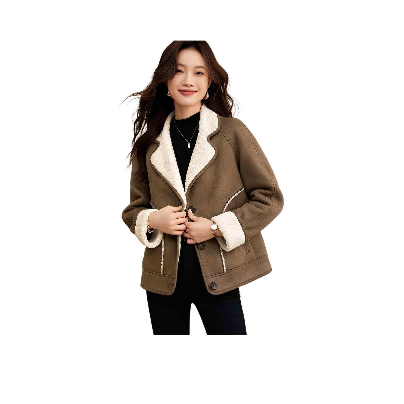 Mo Han Yi Mei Jackets Coats Women's Coffee
