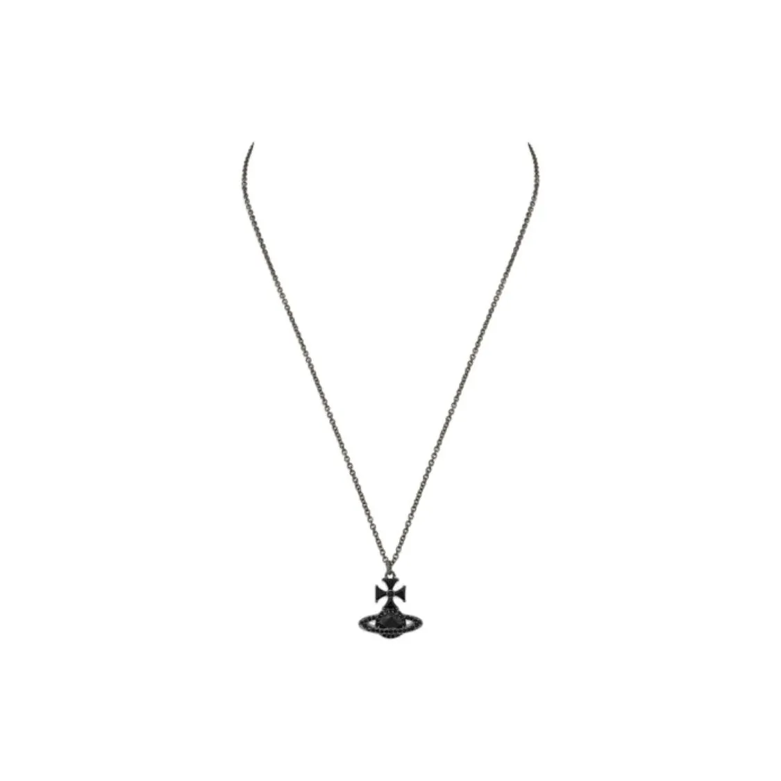 Vivienne Westwood Искусственный кристалл Ожерелье Мужское Серебристый Черный