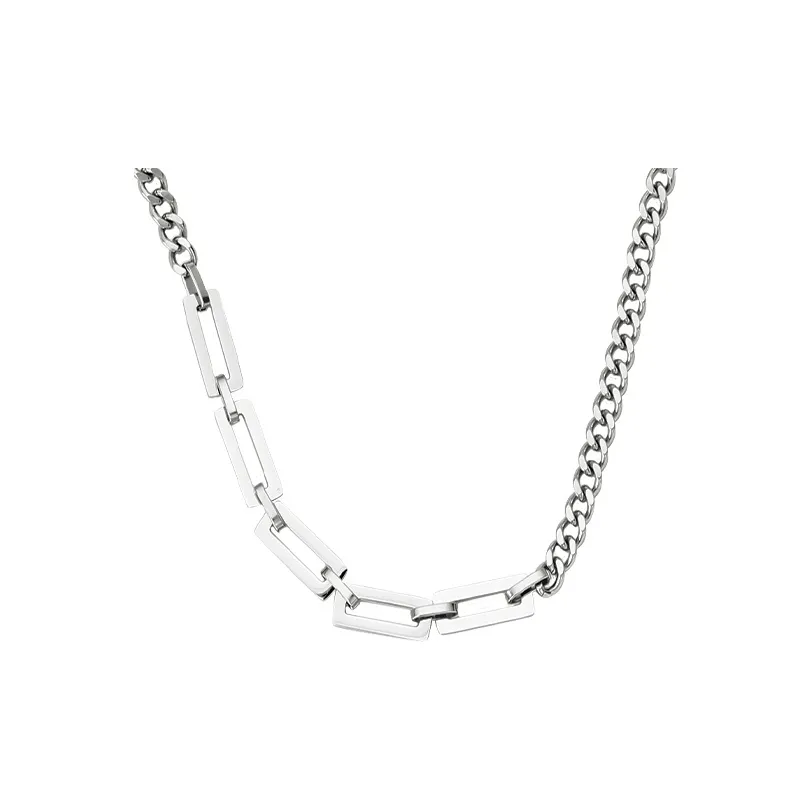 MAGICPOLE Титановые стальные ожерелья унисекс серебряные