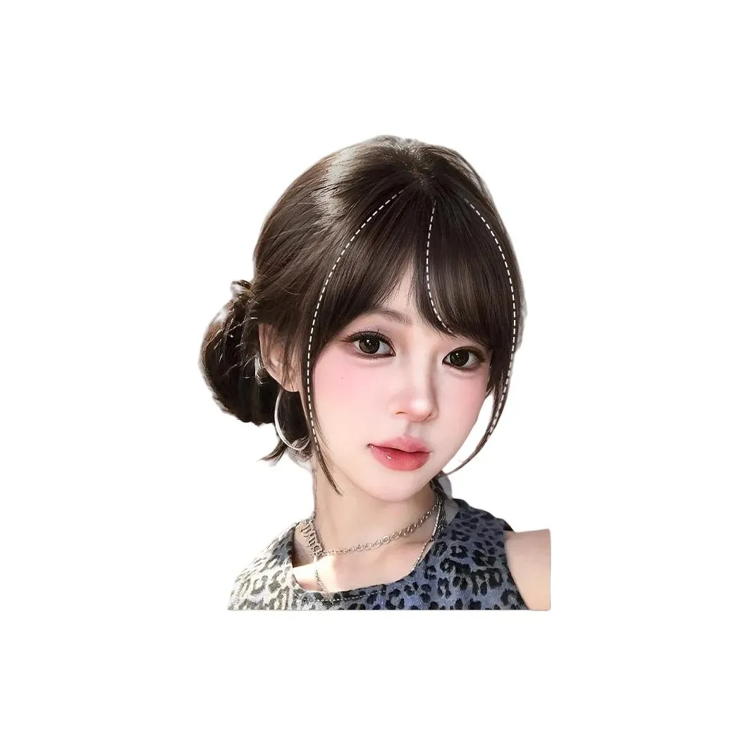 Sweet Pillow House Женская полная парик с натуральным передним челом легкий объемный скрывает белые челы