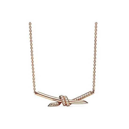 TIFFANY & CO. Knot Collection Rose Gold Necklaces Women's