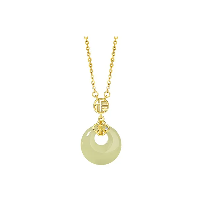 DAISY BEAUTY Necklaces Pale Greenish White Jade Women's