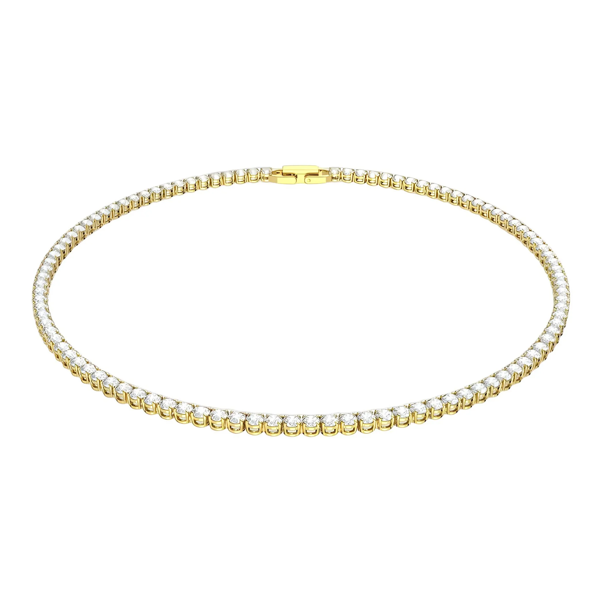 Swarovski Matrix Tennis Necklaces Women's Gold