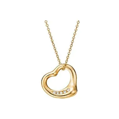 TIFFANY & CO. Elsa Peretti® 18K Gold Rhinestone Embellished Necklaces Women's Gold