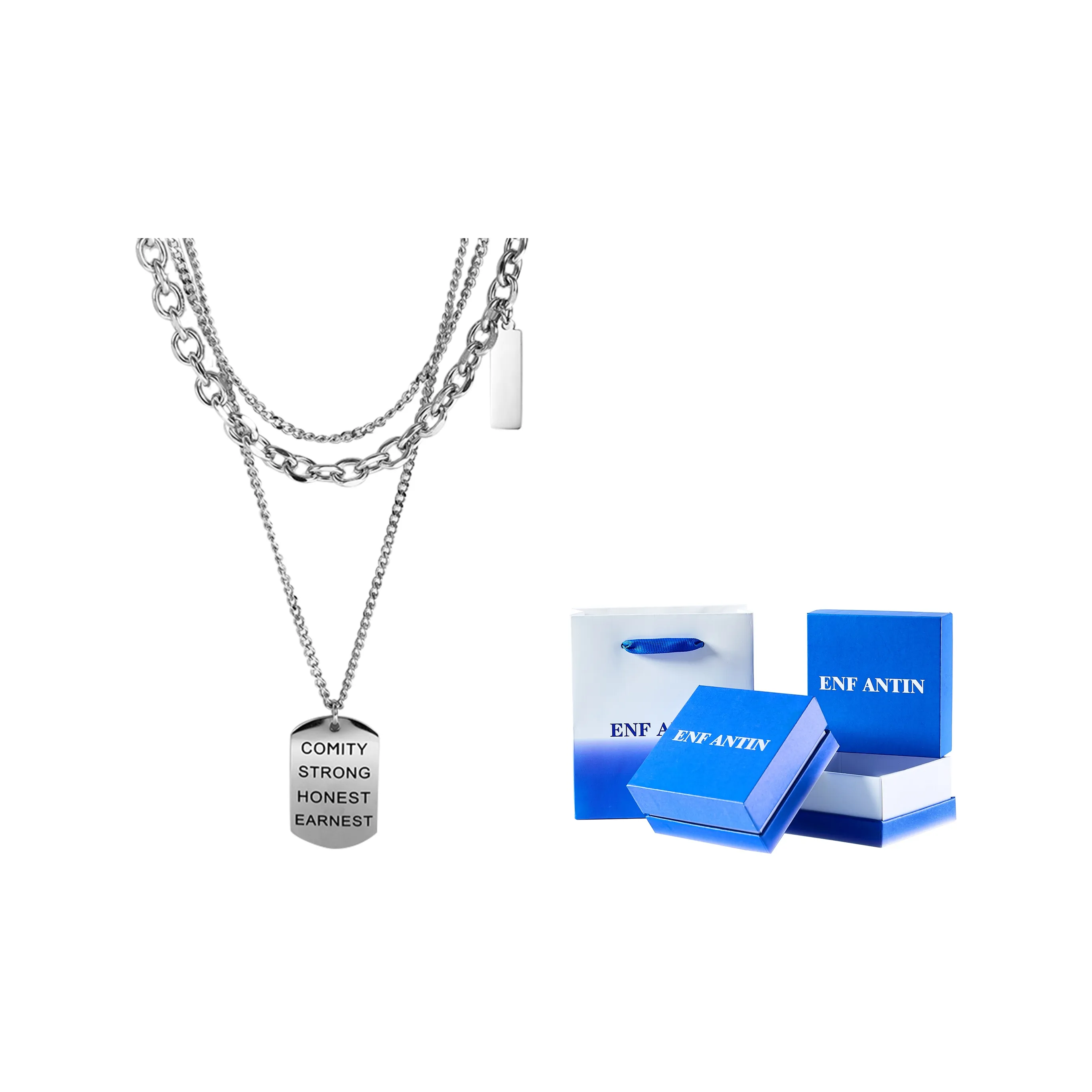 ENFANTIN Титановая сталь Ожерелье Унисекс