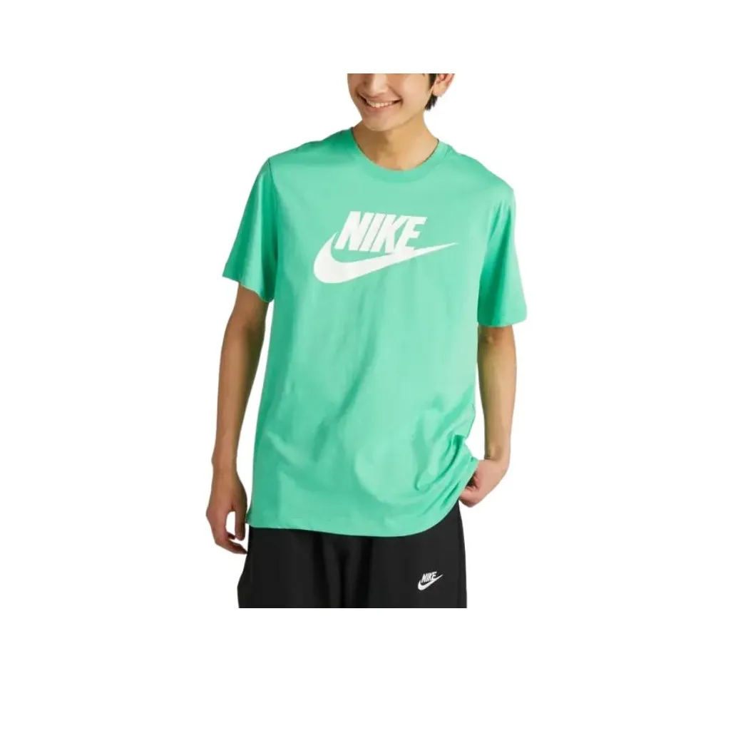 Nike Swoosh Printed Round Neck Pure Cotton T-Shirt Men's Green Найк Swoosh Printed Round Neck Pure Cotton T-Shirt Мужской Зеленый