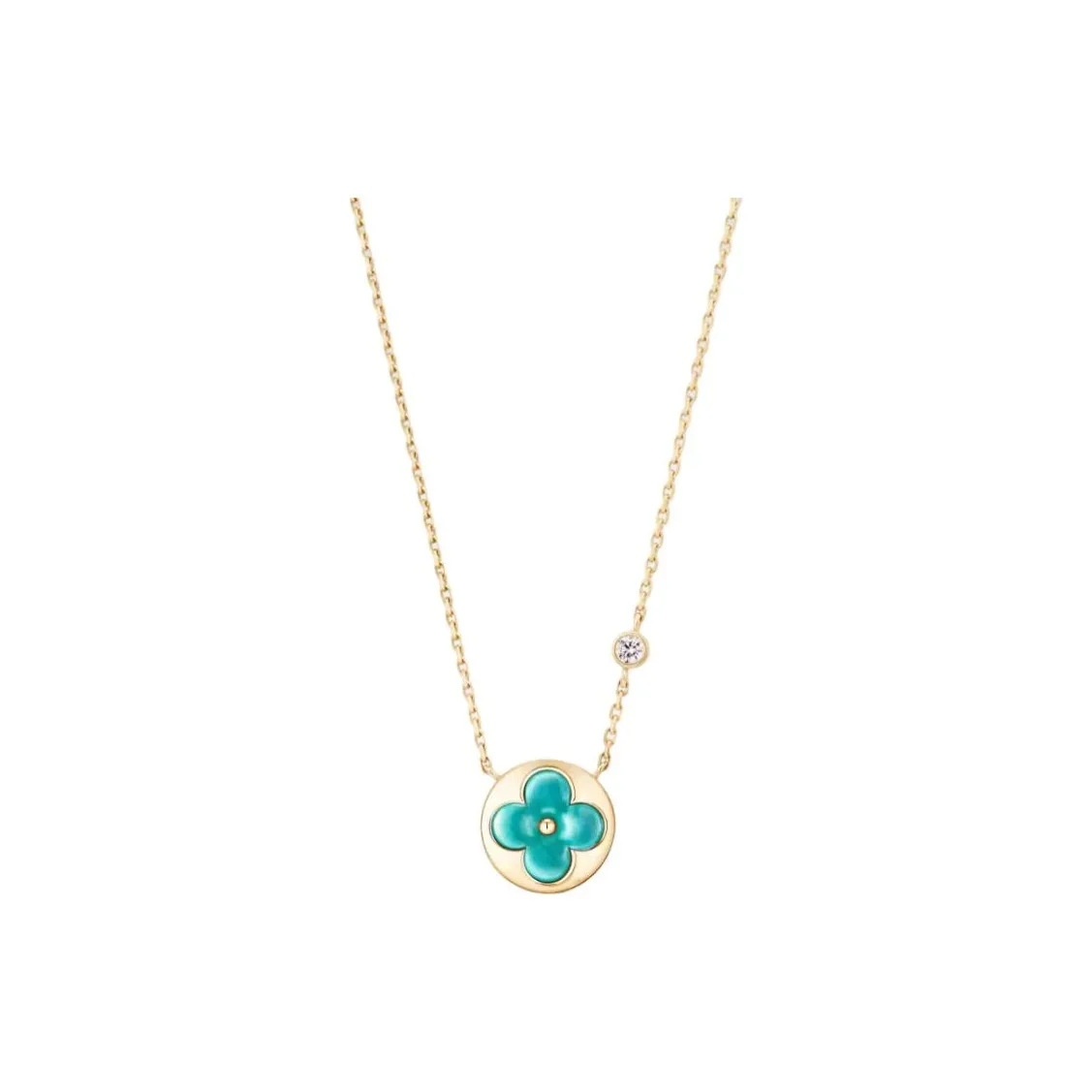 LOUIS VUITTON Color Blossom Bb Sun Pendant Yellow Gold Amazonite And Diamond