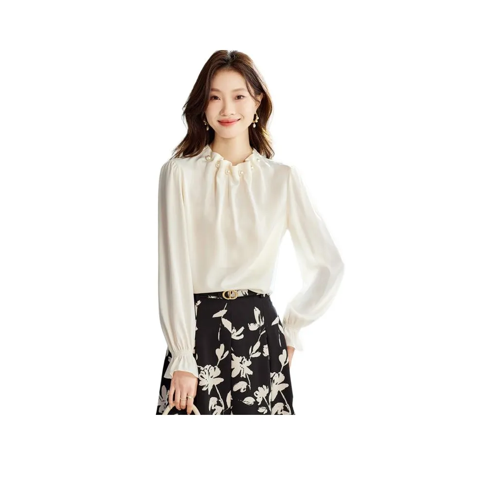 PIERRE CARDIN Lace Shirt Women's Beige Apricot