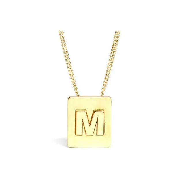 CELINE Alphabet M Necklace In Brass With Gold Finish