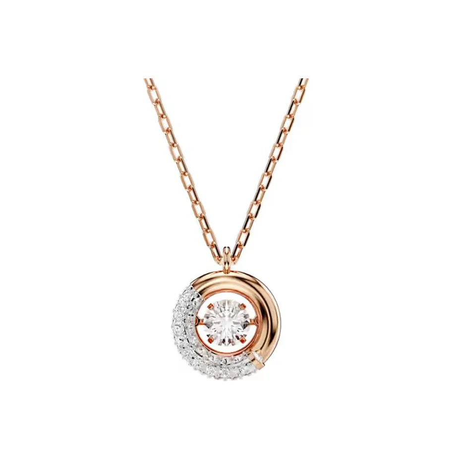 Swarovski Synthetic Cubic Zirconia Faux Crystal Necklaces Women's Rose Gold