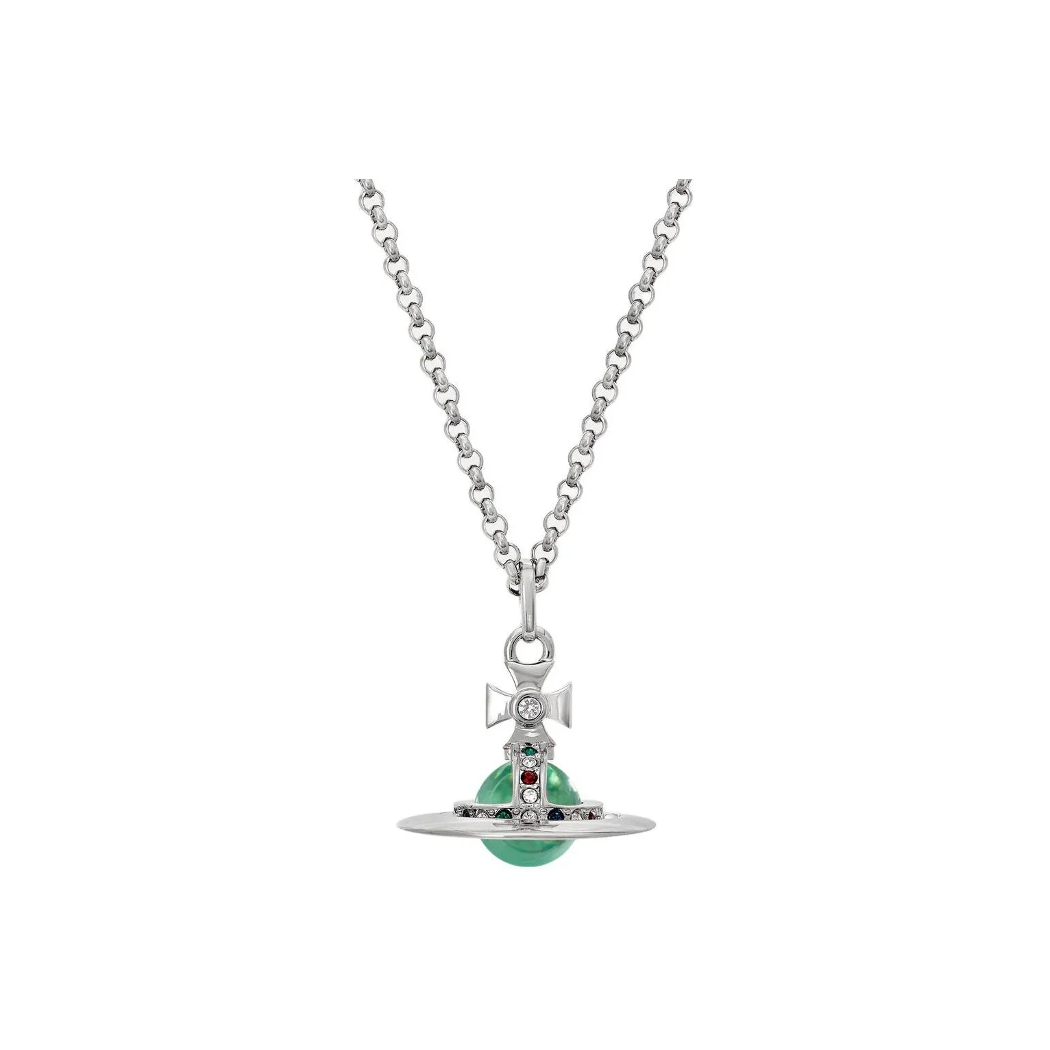 Vivienne Westwood Necklaces Unisex Green Silver