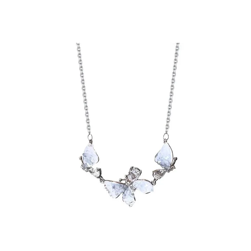 Floating Joy Титановая сталь + Искусственный хрусталь Ожерелья Женские