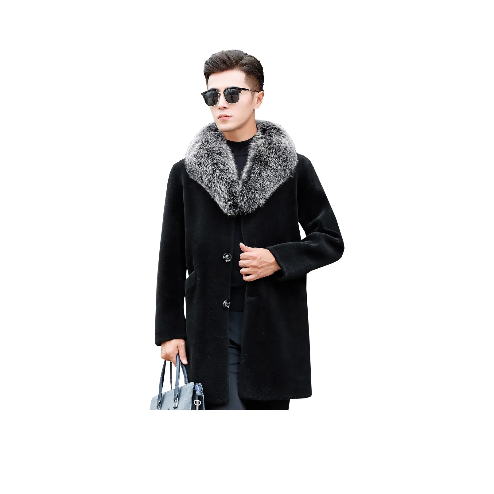 FORTEI Черный мужской мех