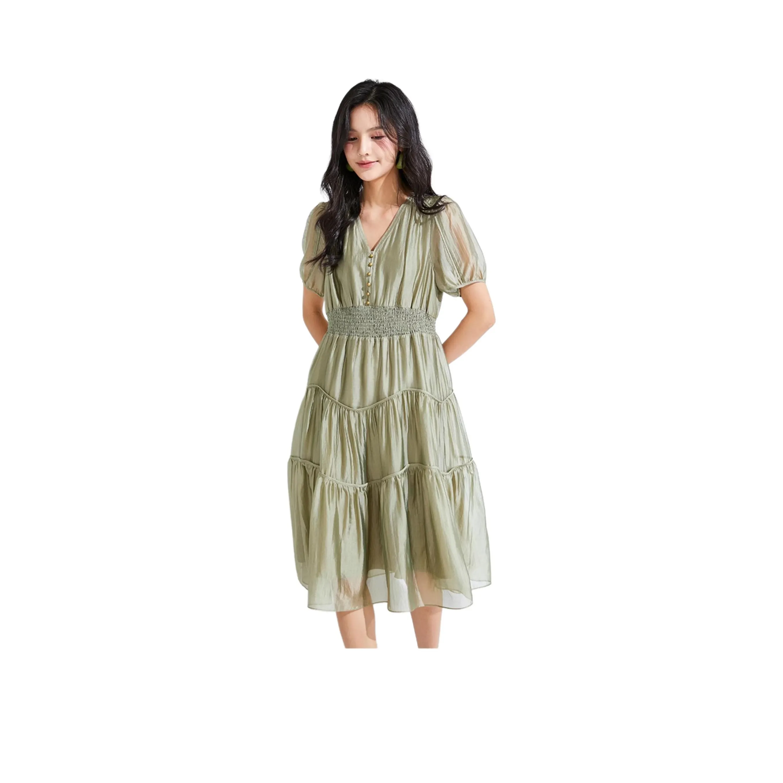 VILAN Short Sleeved Dresses Women's Evening Primrose Green