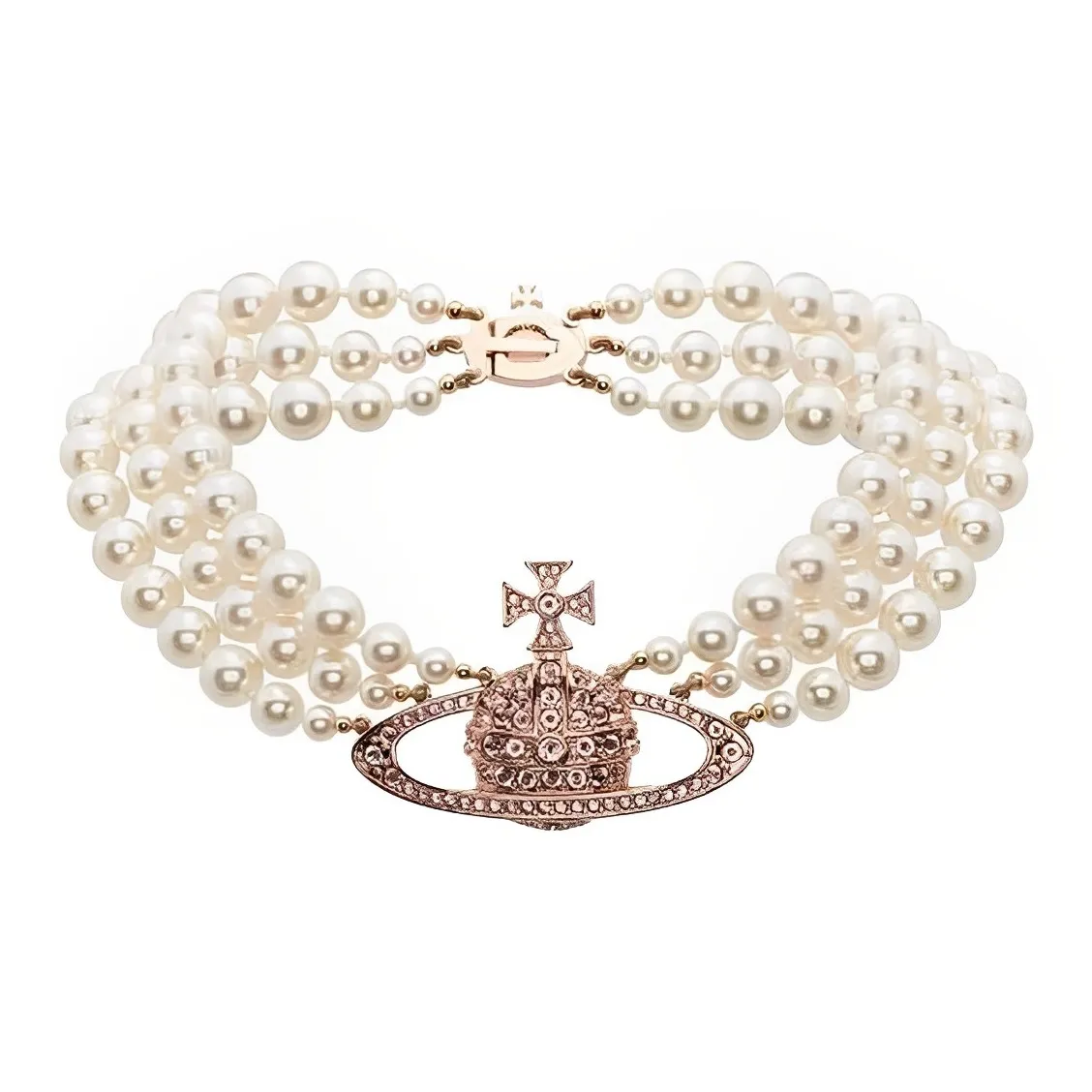 Vivienne Westwood Messaline Orb Three row Chocker