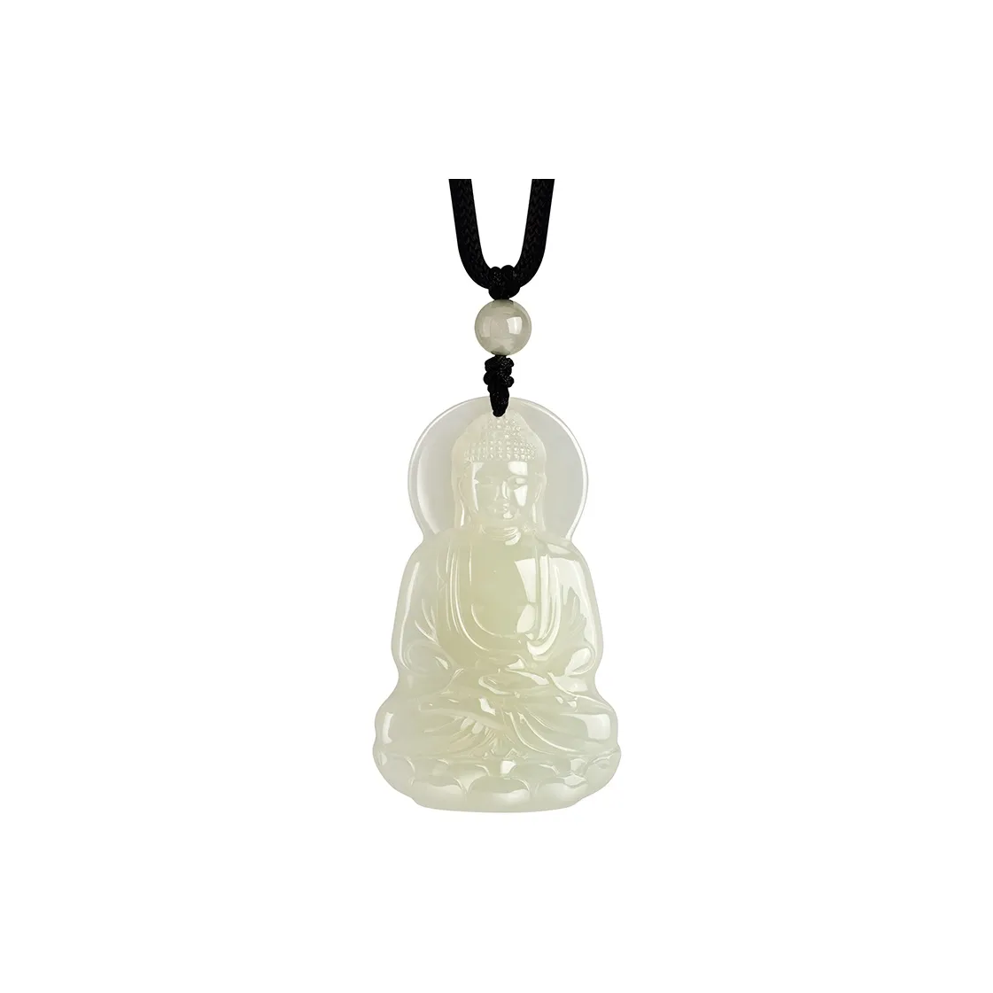 CHOW TAI SENG Necklaces Pale Greenish White Jade Unisex