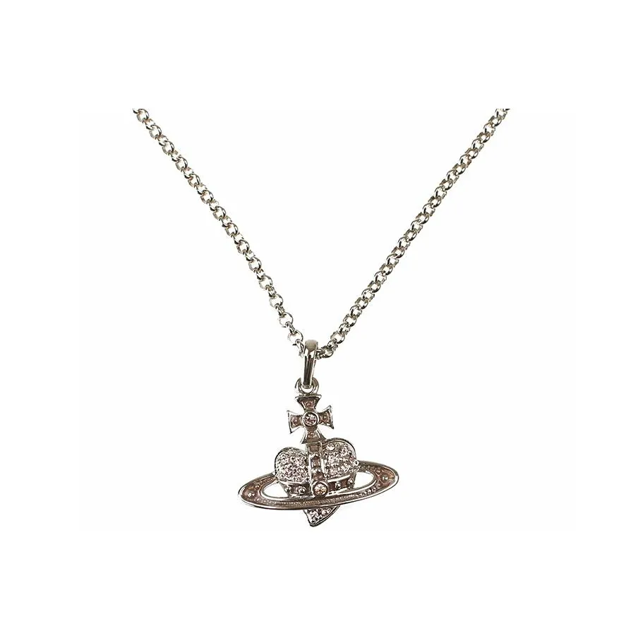 Vivienne Westwood Металл Reverse Centripetal Saturn Подвеска Дизайн Ожерелье Унисекс Серебряный