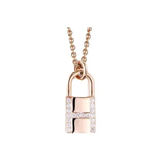 HERMES Kelly Cadenas 18K Rose Gold Necklaces Women's