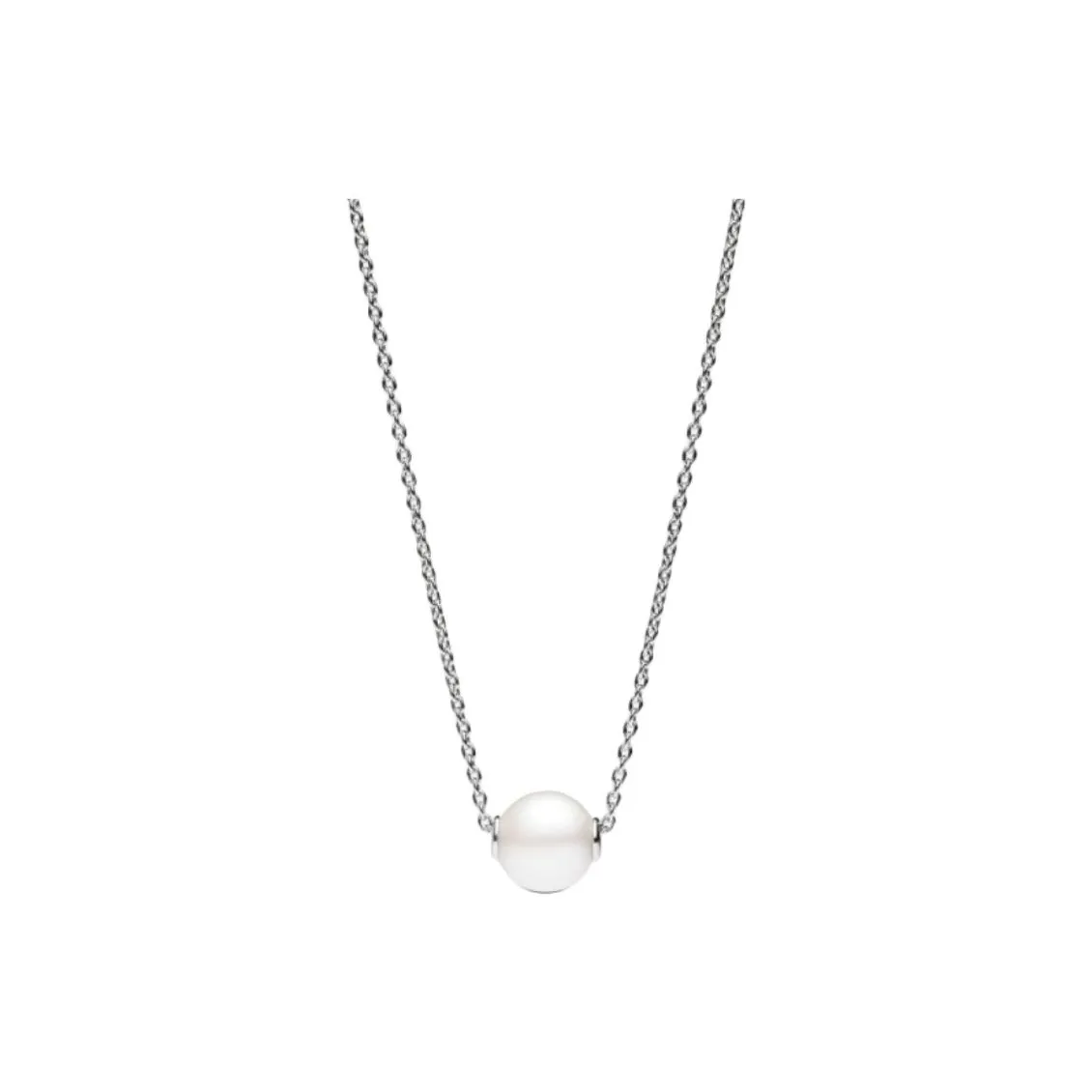 Pandora 925 Silver Pearl Synthetic Cubic Zirconia Necklaces Women's Silver