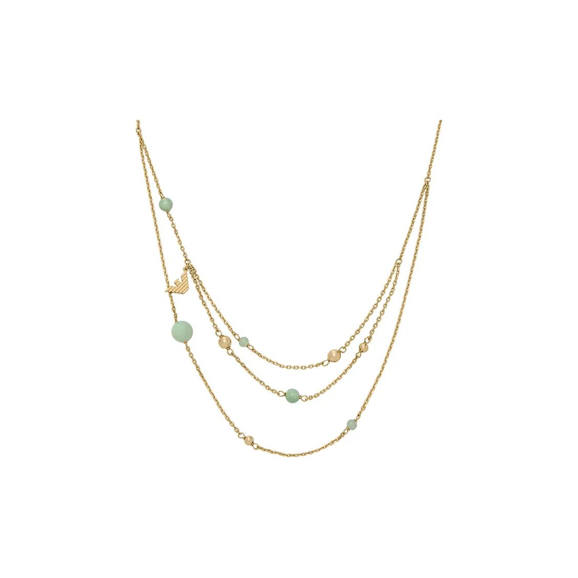 EMPORIO ARMANI Латунь Ожерелье с авантюрином Ключица Женское Золото