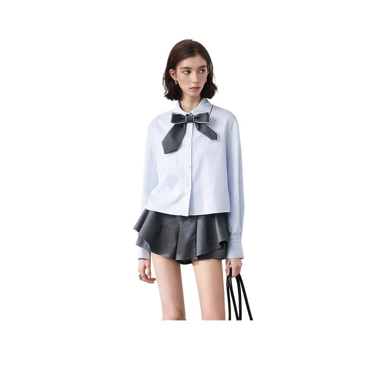 JORYAweekend Рубашка Женская Синие и Белые Полоски