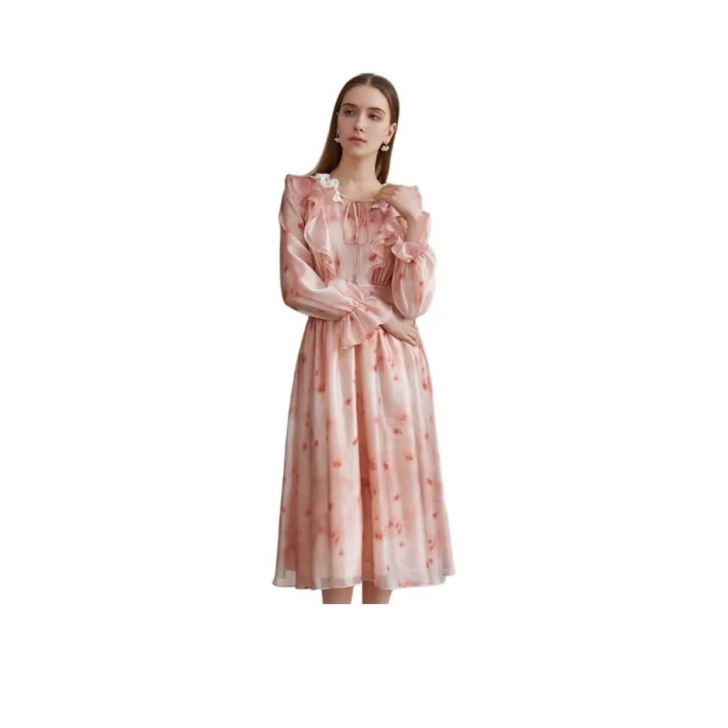 Anmani Long Sleeved Dress Women's Peach Pink