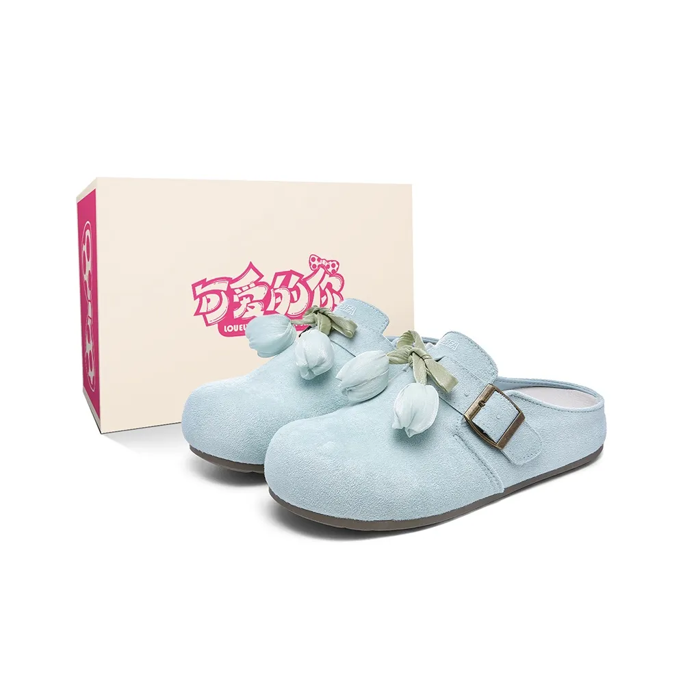 Lovely You Тихий Аbrasion-Resistant Slip-Resistant Домашние тапочки Женские Циановый