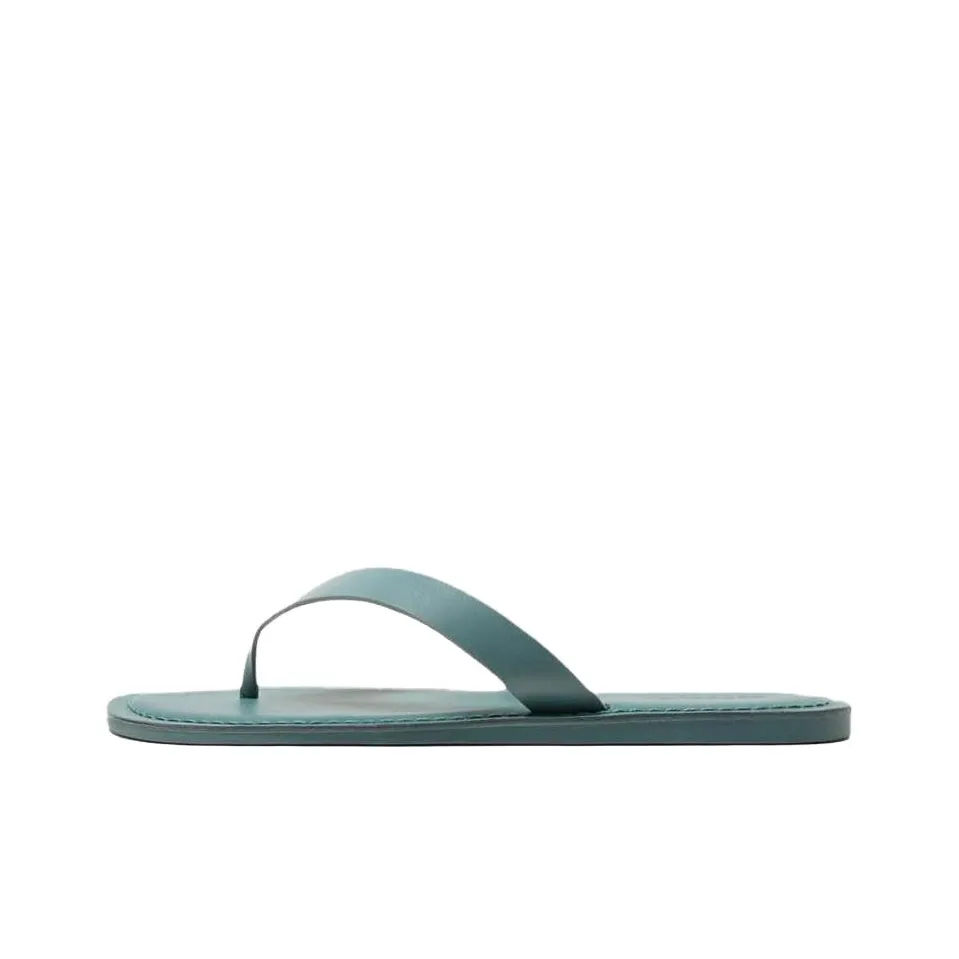 ZARA Устойчивые к истиранию Шлепанцы Мужские Озерный зеленый