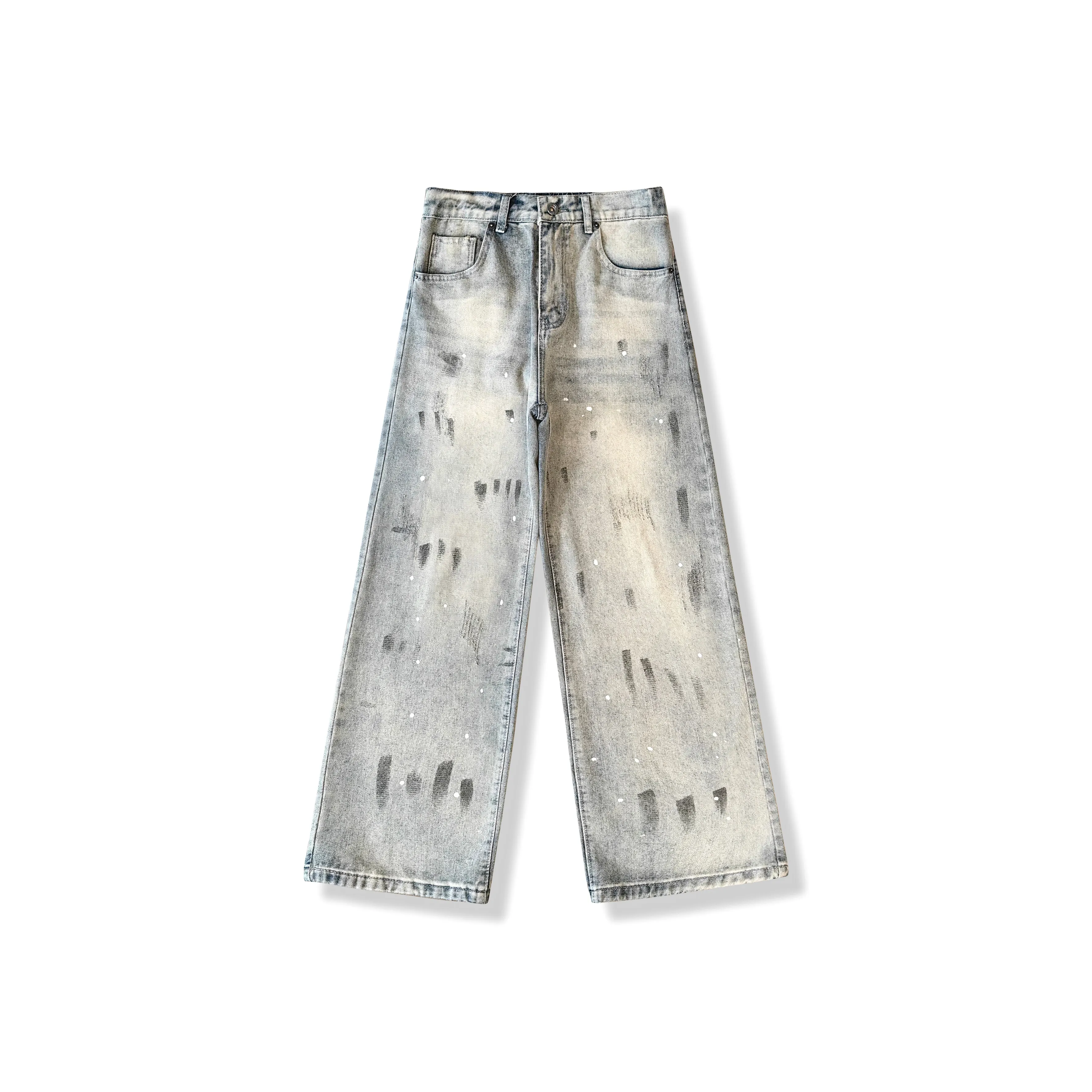 GEOFFREY B. SMALL Джинсы голубо-серого цвета унисекс