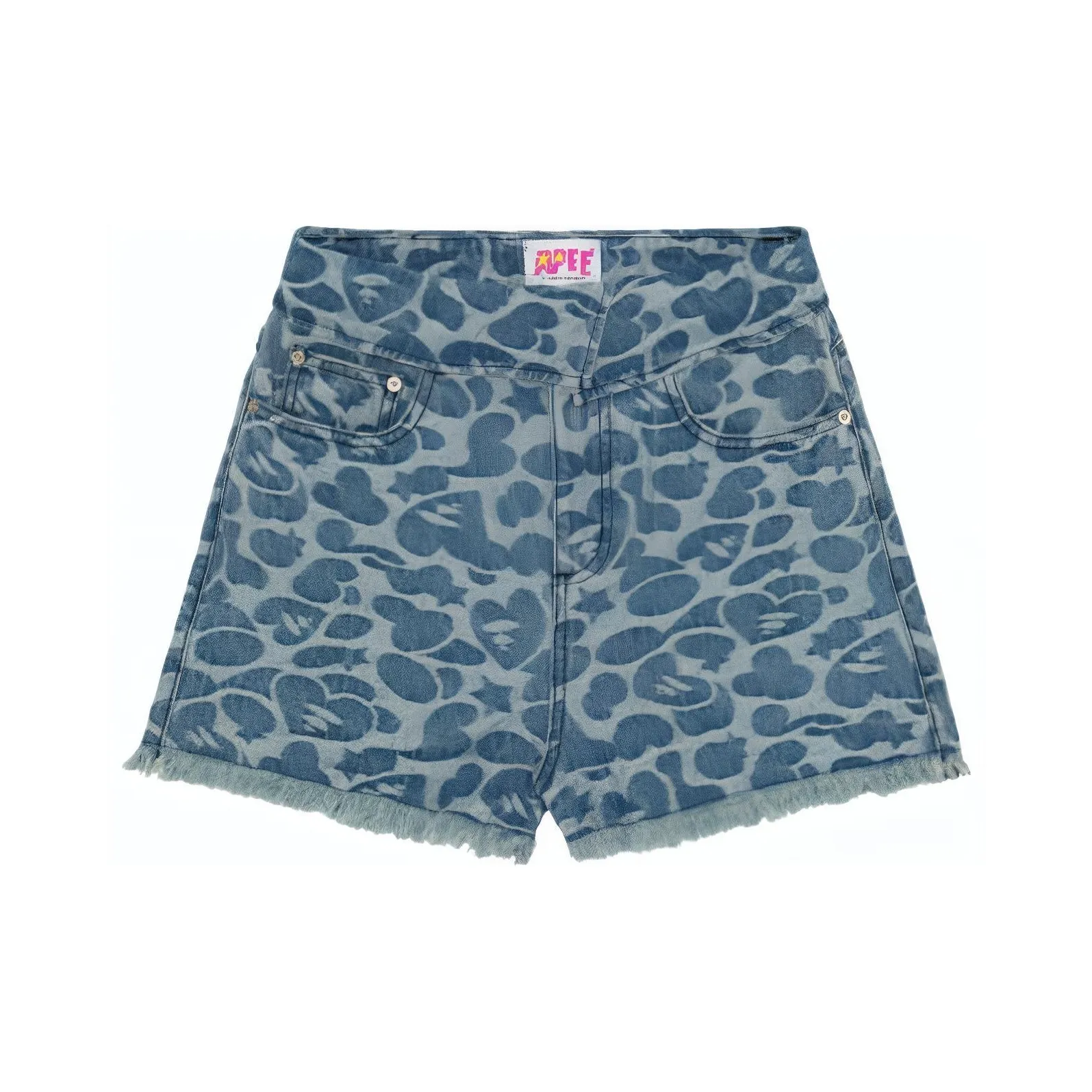A BATHING APE Bape SS23 APEE By A BATHING APE Denim Shorts Women's Blue