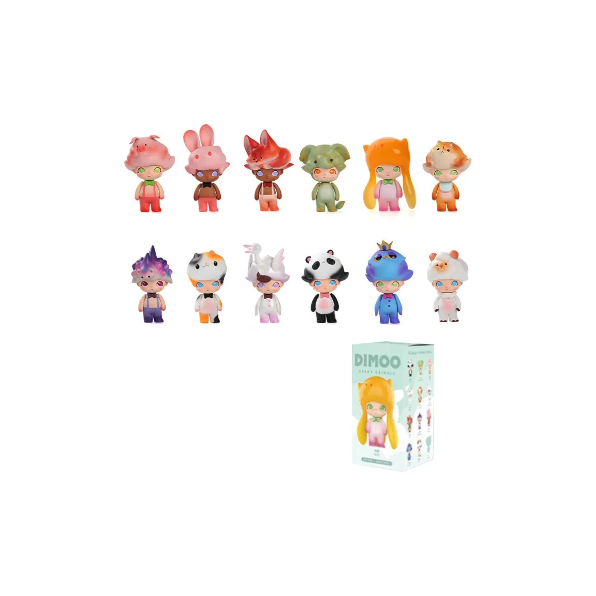 POP MART DIMOO Lost Animal Collection Mystery Boxes Single Mystery Box/Full Box 12 Pcs