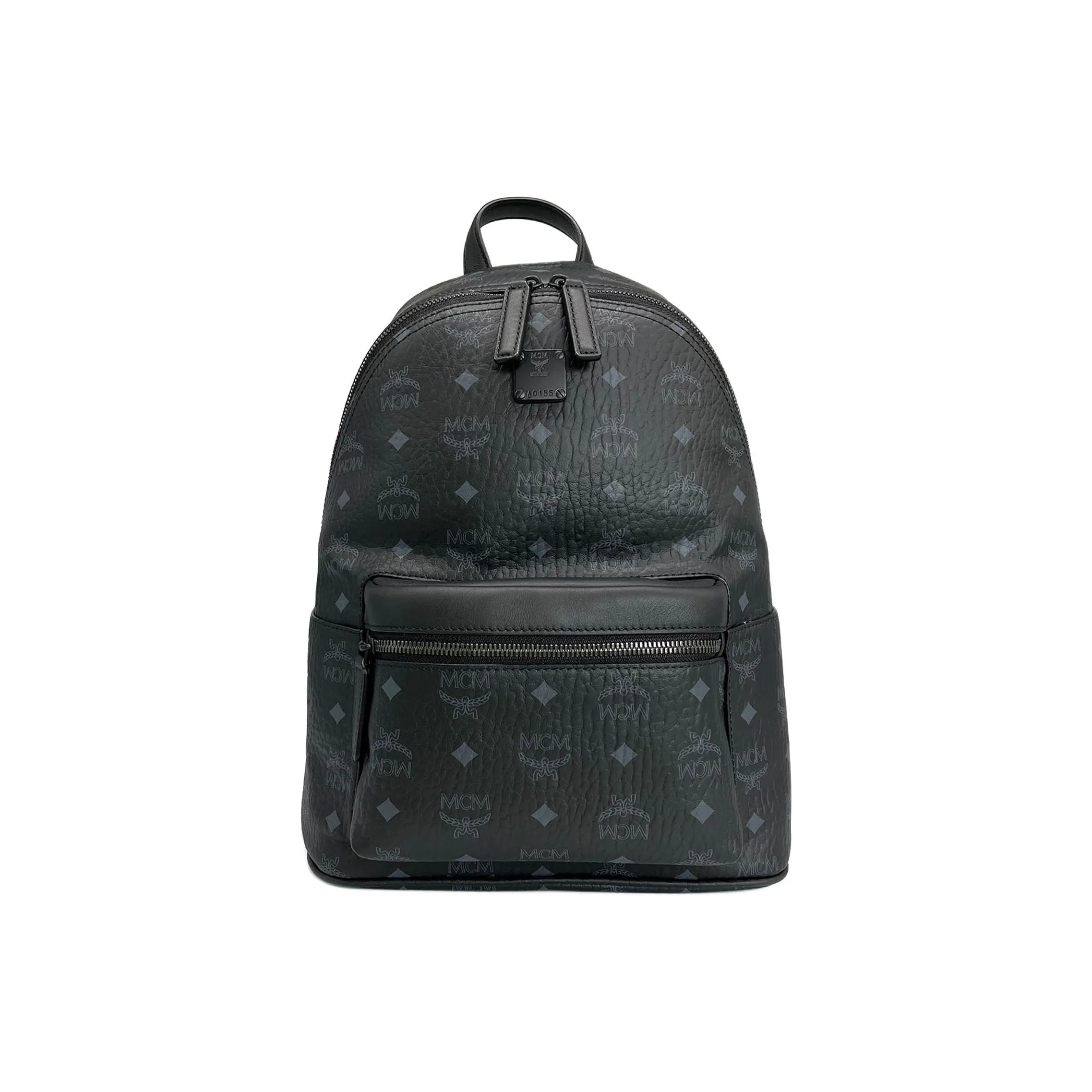 MCM Coated Canvas Backpack Trumpets Unisex Black