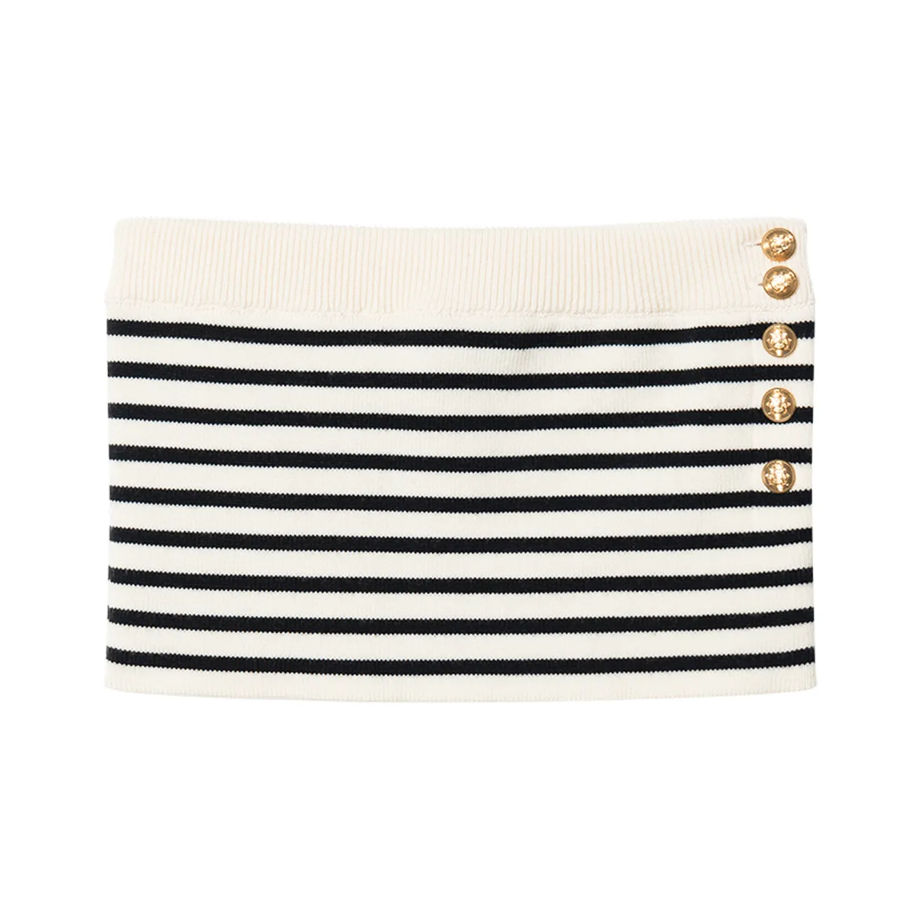 CELINE SS22 Women's Striped Print Fitted Crop Top White