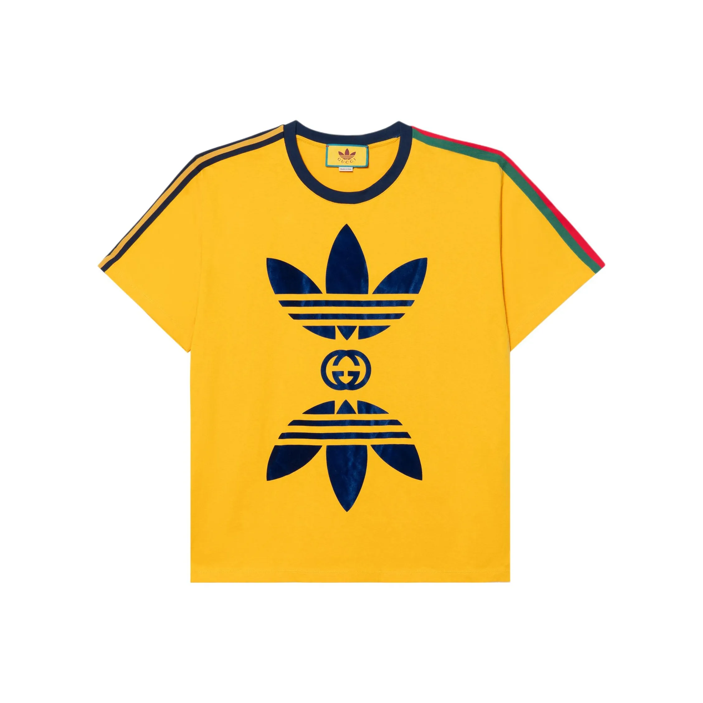 GUCCI X Adidas Originals SS22 Cotton Jersey T-Shirt Yellow