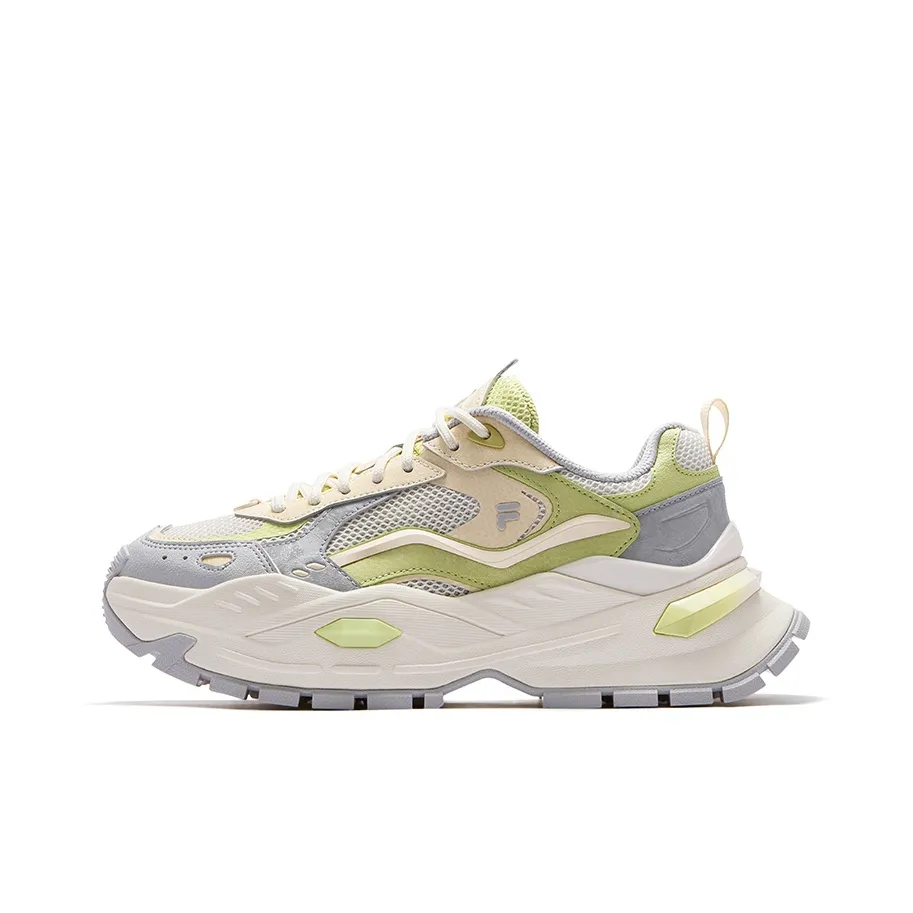 FILA FUSION BIANCO IV Hard Candy Shoes 4 Устойчивые к истиранию Низкие Кроссовки для повседневного использования и бега Женские Белые Зеленые