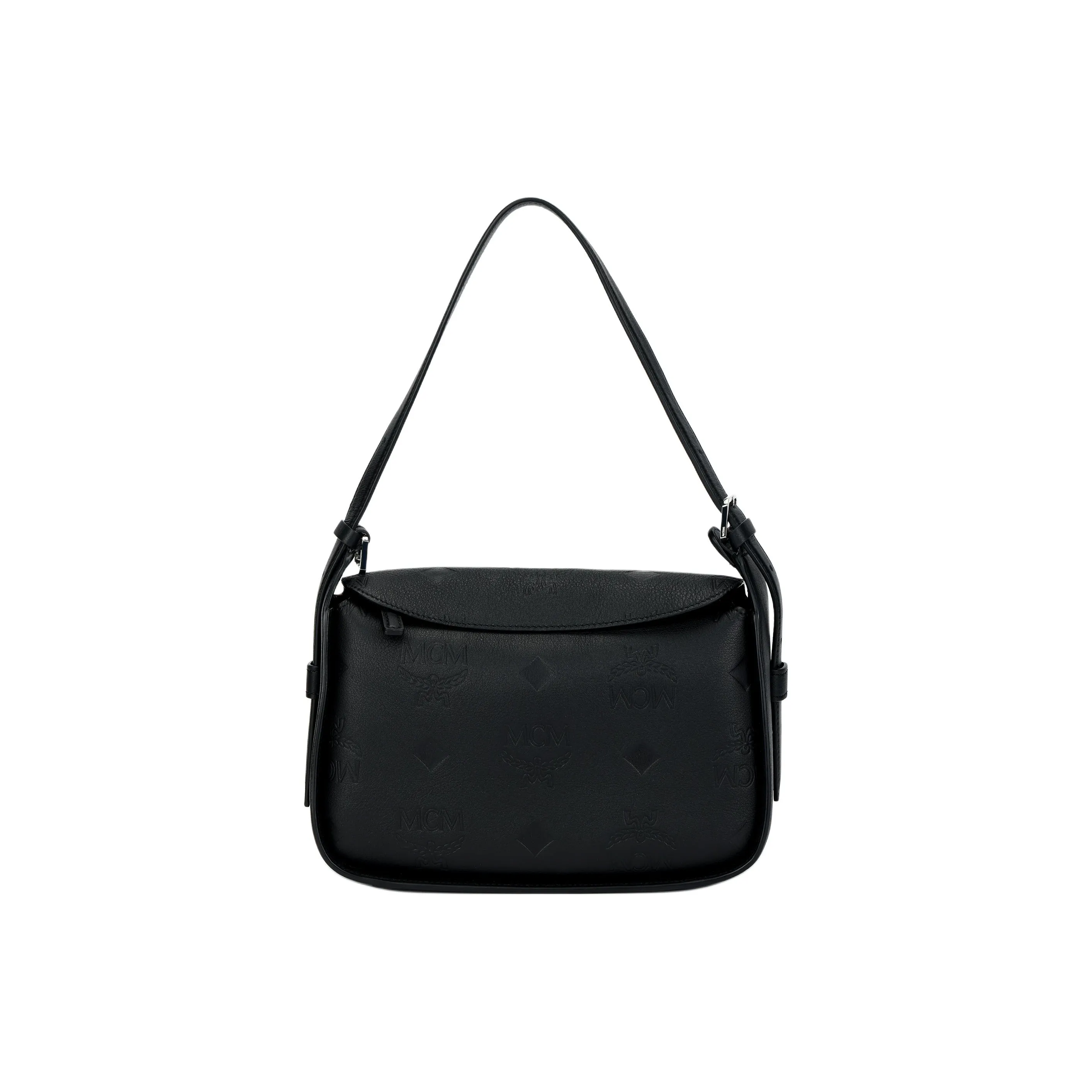 MCM Aren Leather Shoulder Bag, Crossbody Bag Trumpets Women's Black