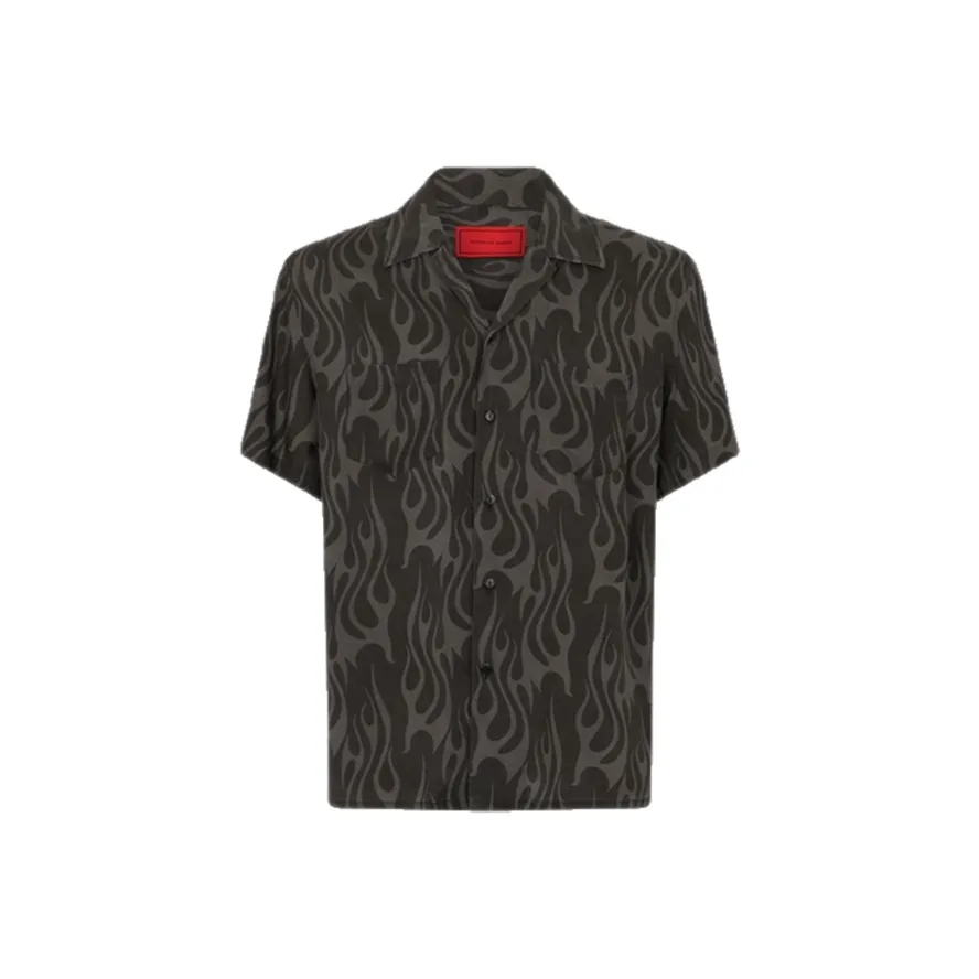 Vision Of Super | VOS Свободный крой Быстросохнущая Повседневная Короткая рубашка с короткими рукавами Унисекс