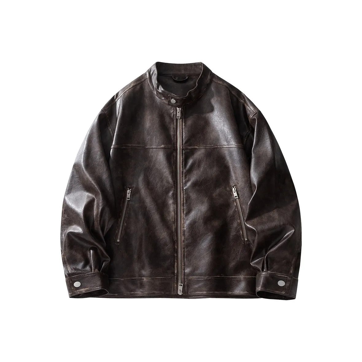 HZWH Кофе Мужские Кожаные Куртки