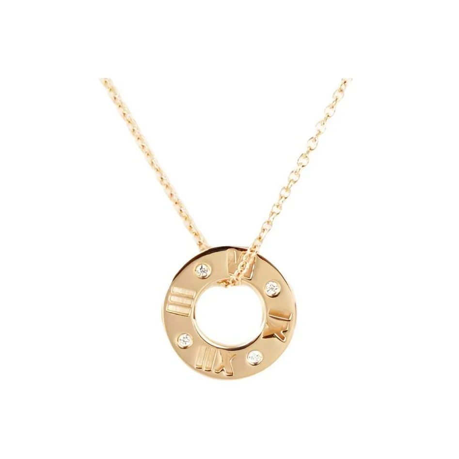 TIFFANY & CO. Pre Owned 2010 18kt Rose Gold Atlas Diamond Necklace