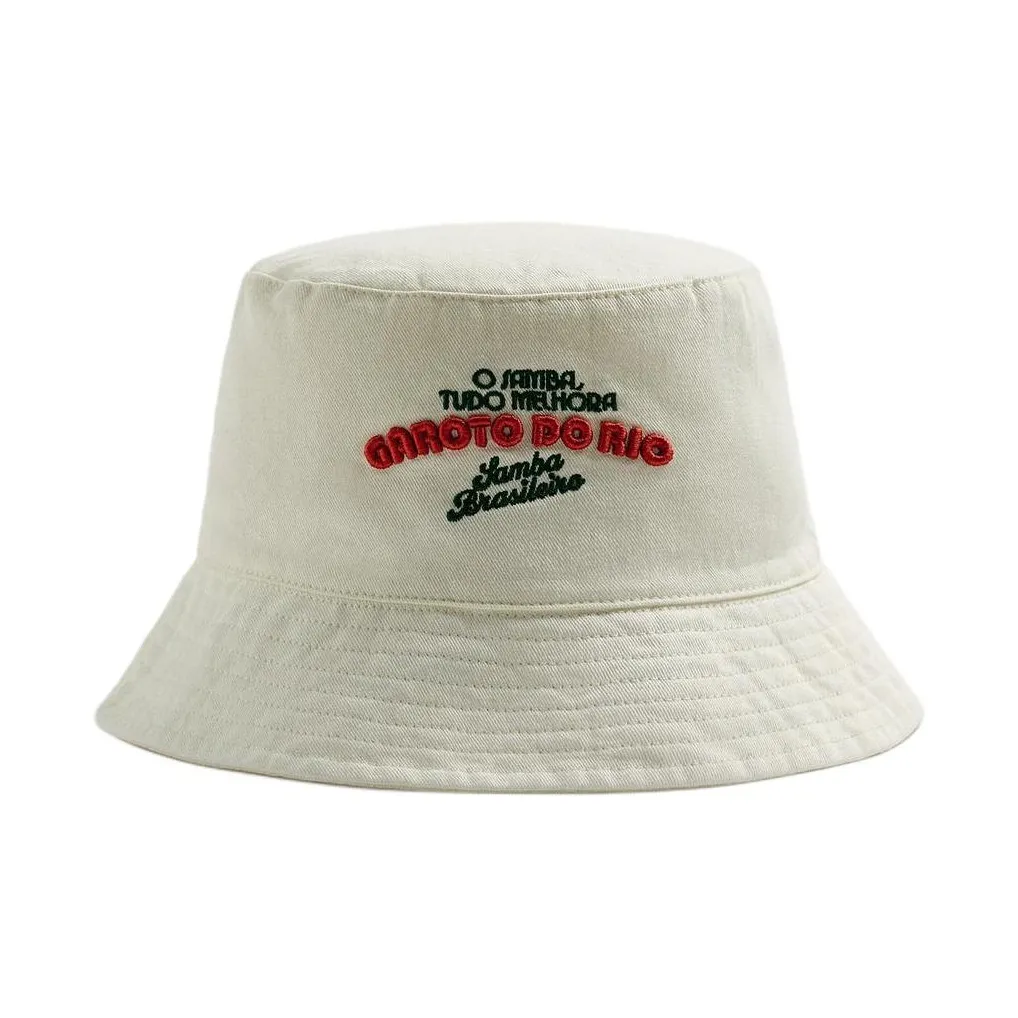 ZARA Cotton Bucket Hats Мужской Натуральный Белый