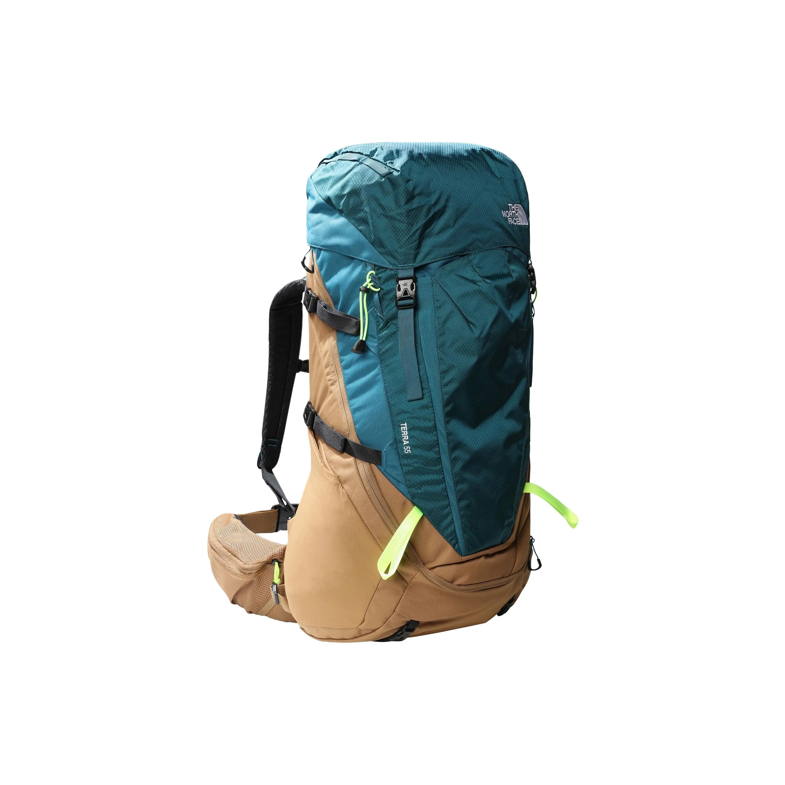 THE NORTH FACE 55L Mountaineering Bag Backpack Outdoor Bag Nylon Blue & Brown Unisex