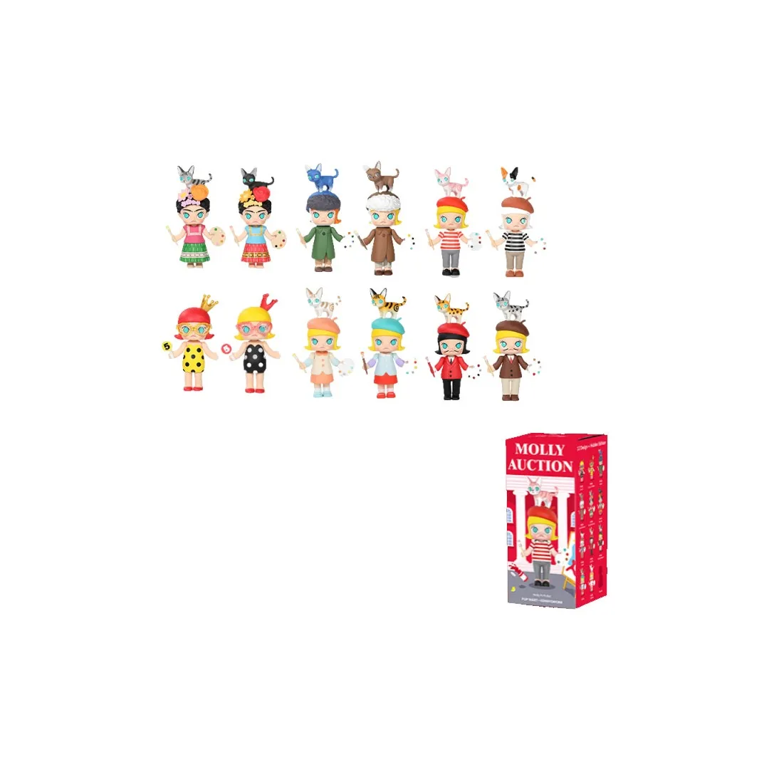 POP MART Molly Artistic Mogul Collection Blind Boxes Single Mystery Box Full Box 12 Pack POP MART Molly Artistic Mogul Collection Слепые коробки Один Mystery Box Полная коробка 12 шт