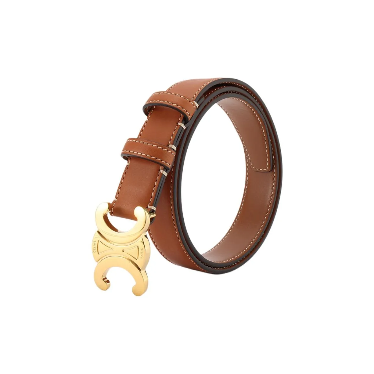 CELINE Medium Triomphe Belt In Natural Calfskin