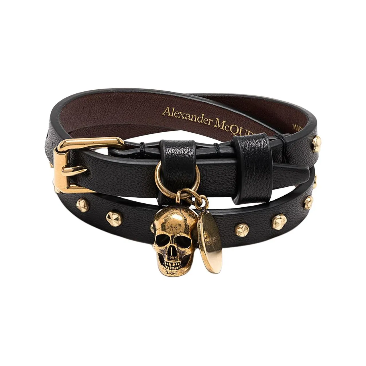 Alexander McQueen Hammered Studs Double-wrap Bracelet