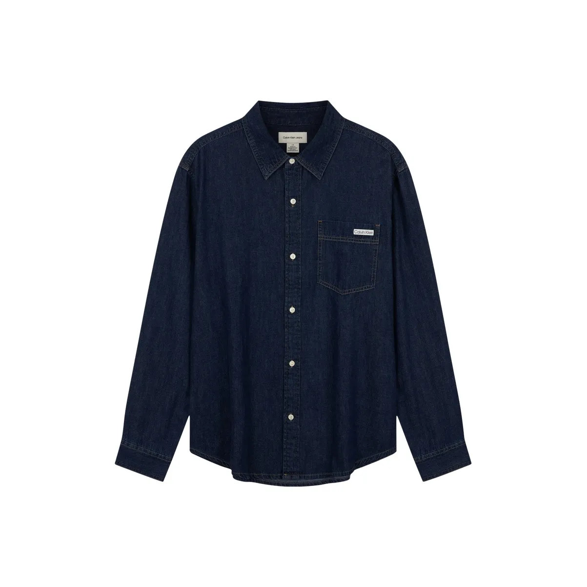 Calvin Klein N8D Темно-синий деним Мужские рубашки