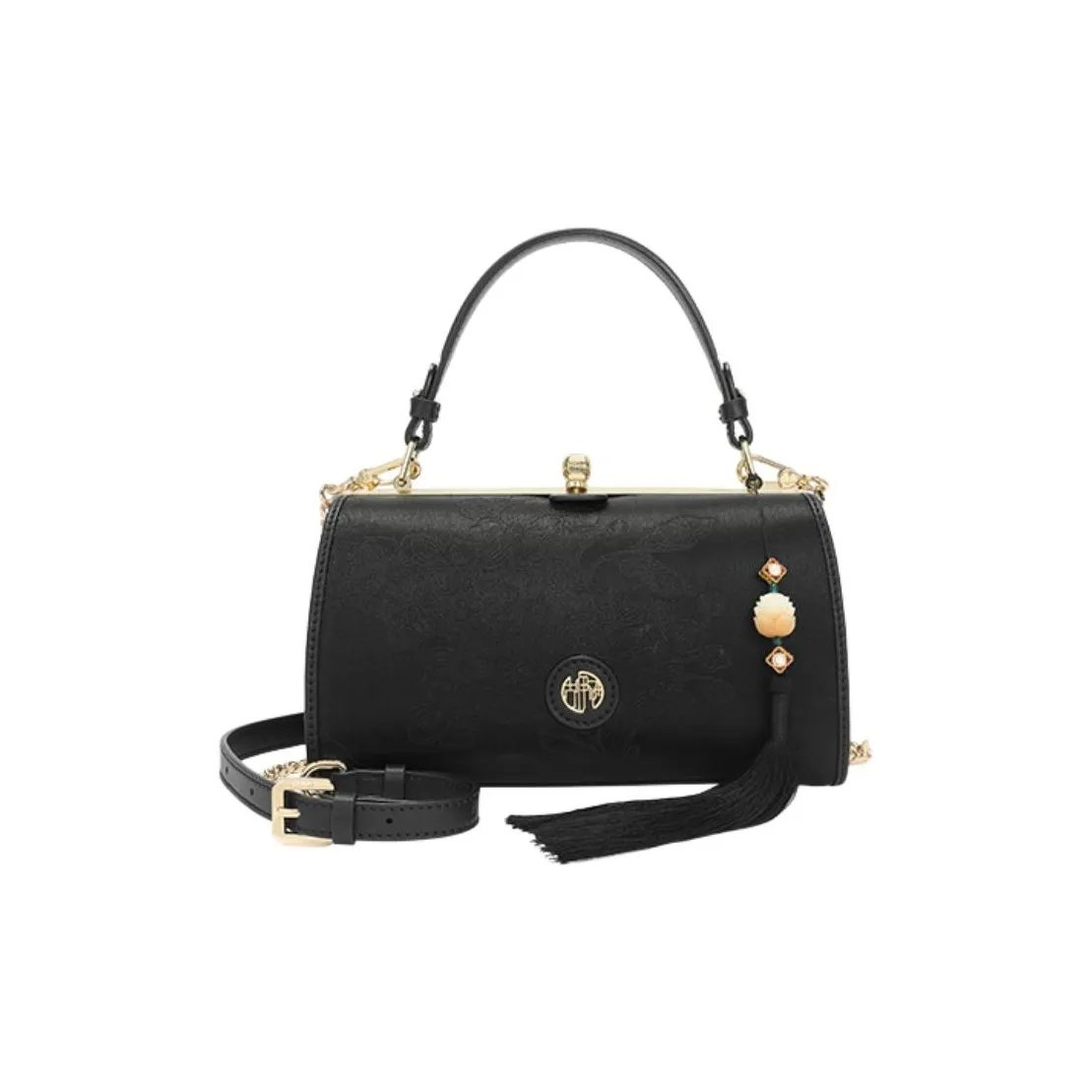 Ancient Yi Xi Шелковая сумка через плечо сумка среднего размера женская черная