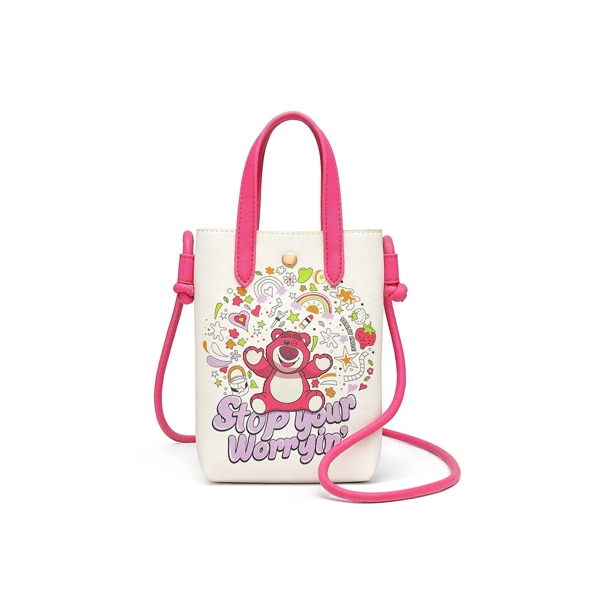 Disney Strawberry Bear Series ПВХ Чехол для телефона Сумка через плечо Сумка Женская Розовый Красный